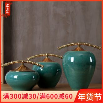 New Chinese style flower furnishing articles creative living room household act the role ofing is tasted European furnishing articles decoration metal fittings ceramic arts and crafts