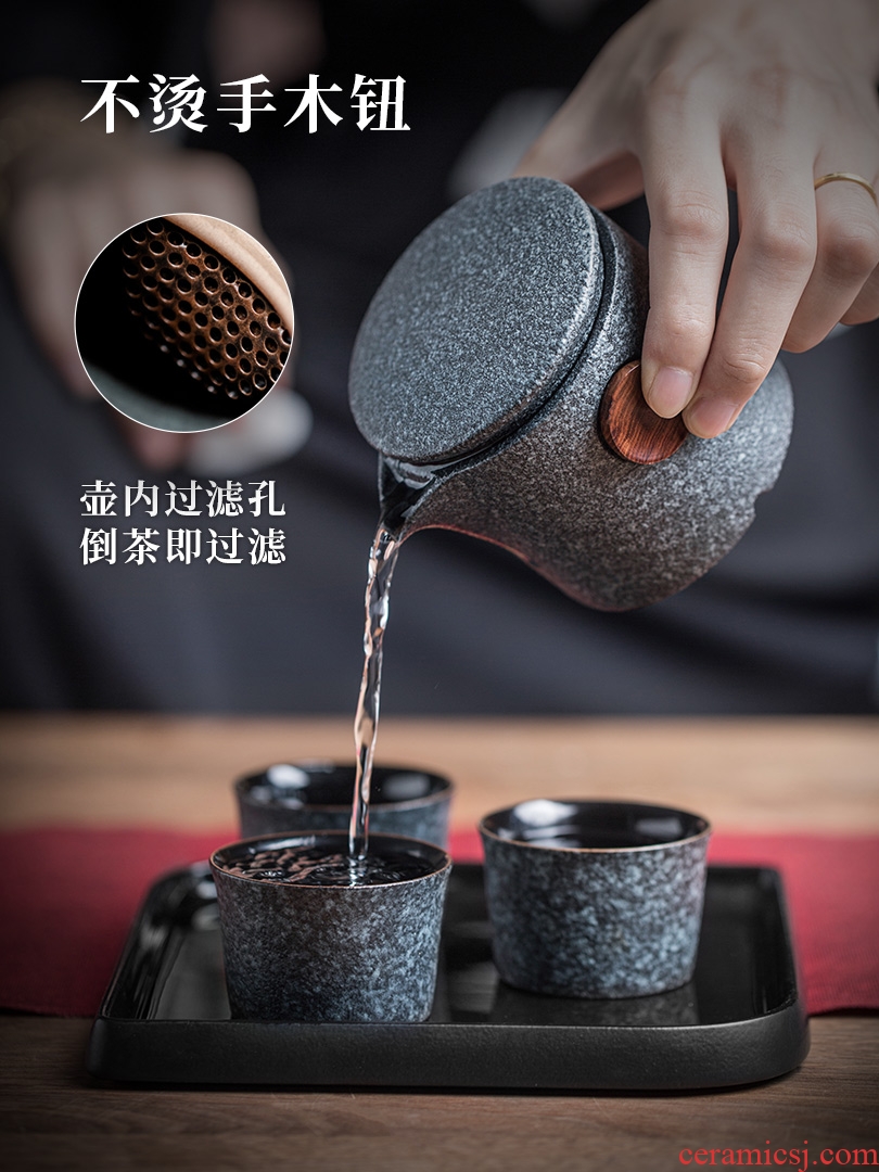 Even Japanese ceramic teapot household contracted hand grasp pot of kung fu tea tea tea, single pot filtering pot