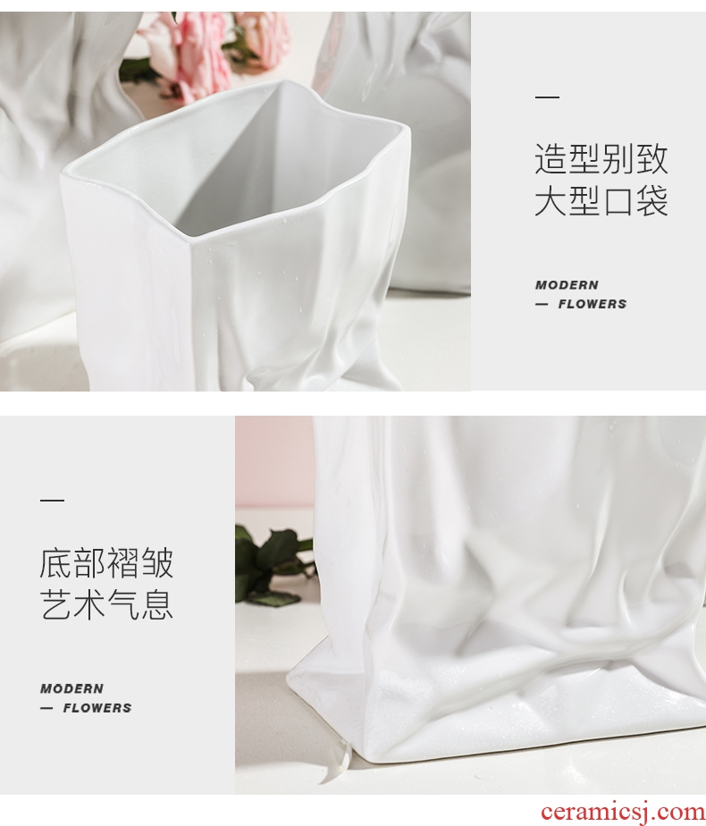 Example room art adornment Nordic contracted household vase furnishing articles sitting room hydroponic flower implement ceramic flower arranging flowers