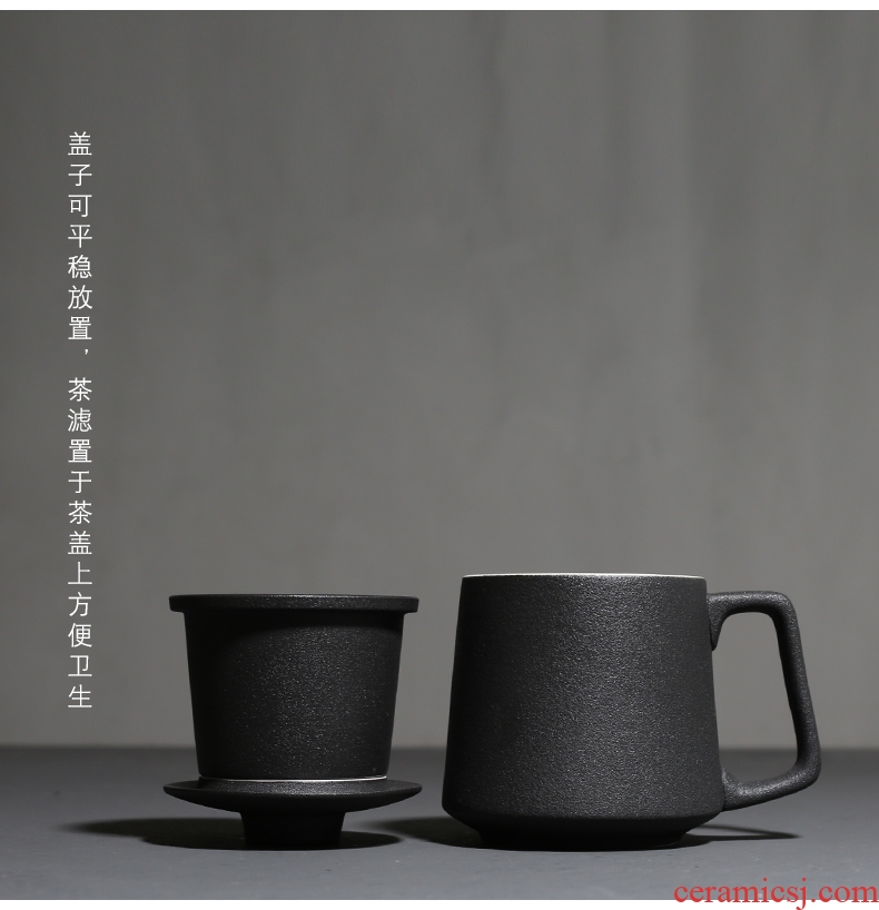 YanXiang lane mark cup custom filter with cover household ceramic cups water glass office coarse pottery tea cup