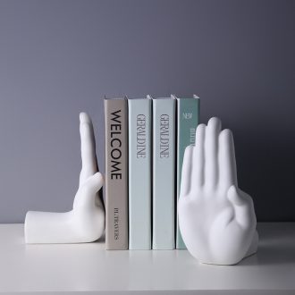 Office study creative bookends furnishing articles Nordic palm desktop ceramic book by example room home decoration