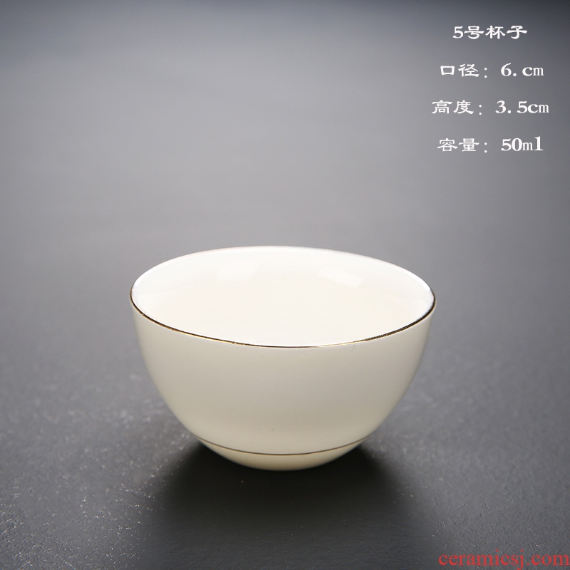 The see side white porcelain dehua porcelain sample tea cup kung fu tea set a single white jade ceramic cups small bowl tea light