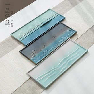 Yipin thousand small tea tray # ceramic household contracted mini dry tea kung fu tea tray was creative head form vesicles