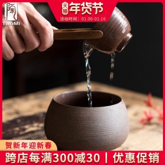 Tao fan home coarse pottery small ceramic kung fu tea tea wash to wash cup to use writing brush washer wash tea accessories cup