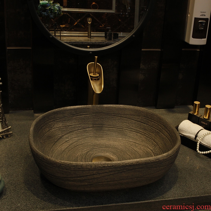 Square table on the ceramic basin sink basin balcony toilet basin northern European art basin