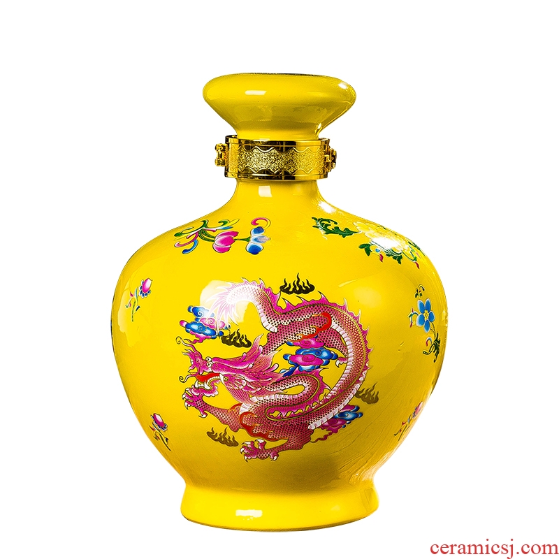 Jingdezhen ceramic jars 5 jins of an empty bottle of red wine bottles it jars five pounds soaking jar