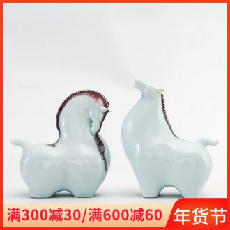 New Chinese style ceramic pony furnishing articles household act the role ofing is tasted study ancient frame don horse sitting room porch decoration