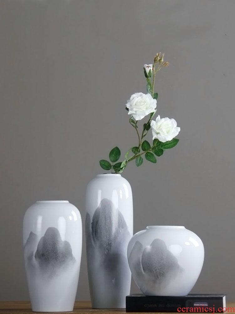 Jingdezhen ceramic vase furnishing articles contracted and I sitting room creative flower arrangement of new Chinese style flower grain dry flower decoration