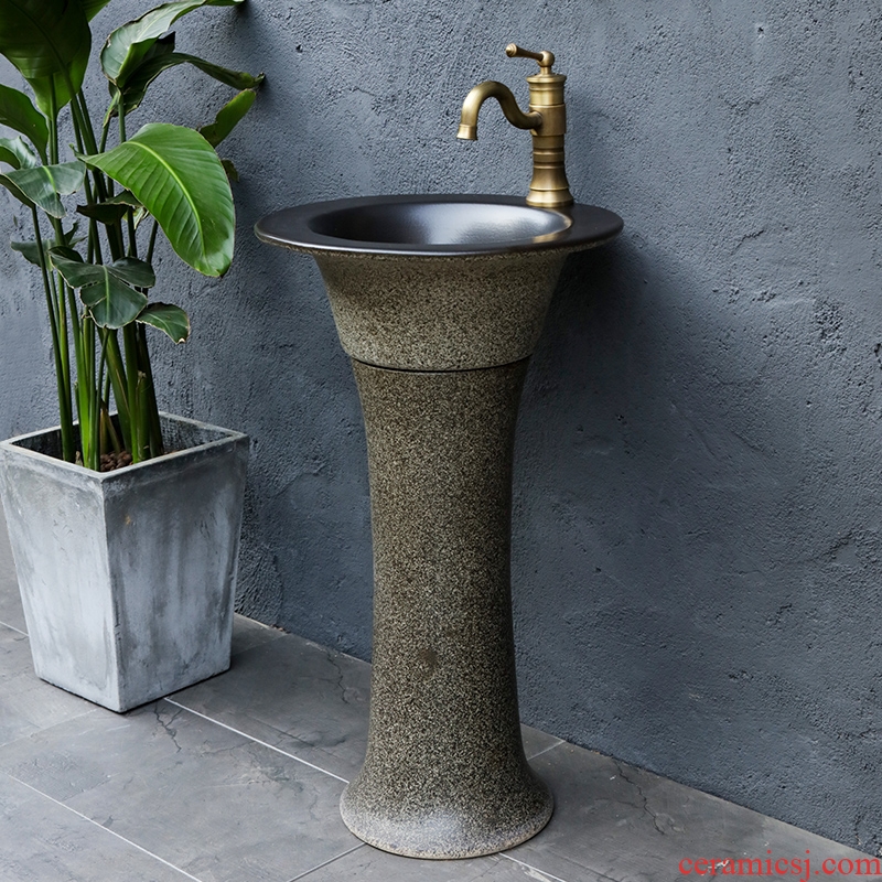 Pillar lavabo basin sinks ceramic household bathroom is suing vertical column basin balcony landing