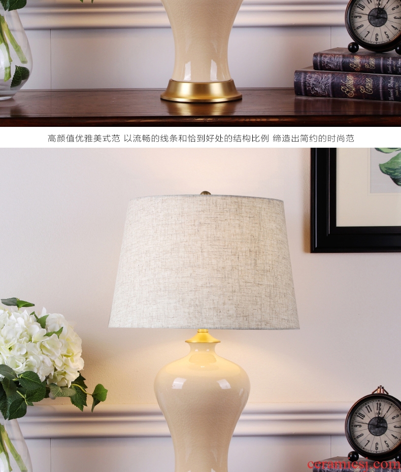 American decoration lamp sitting room club hotel villa crack in jingdezhen ceramics of bedroom the head of a bed soft furnishing articles