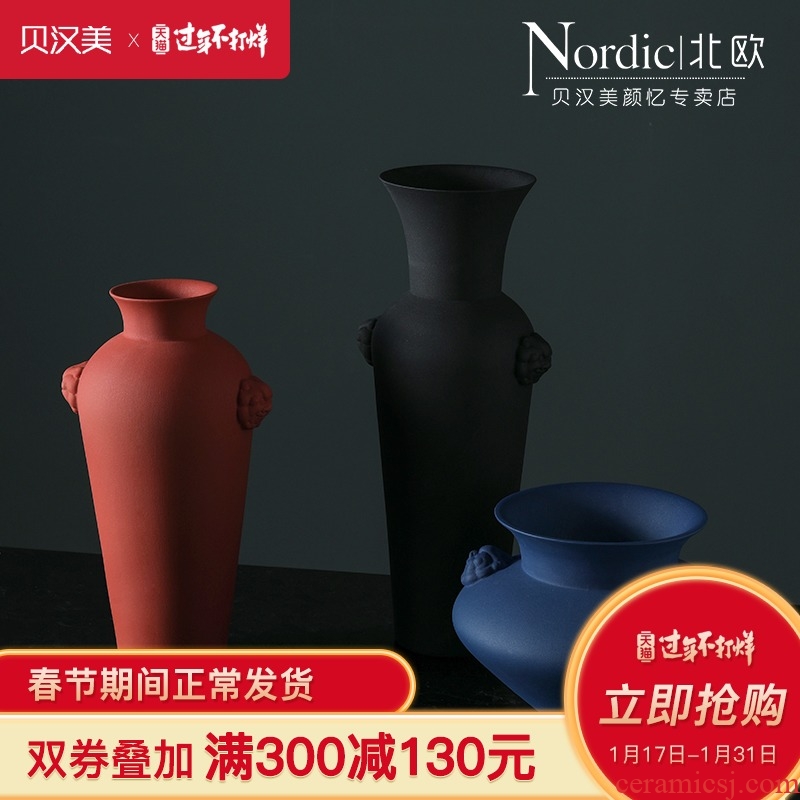 The New Chinese jingdezhen furnishing articles vase soft adornment space decoration example room designer sitting room porch vase