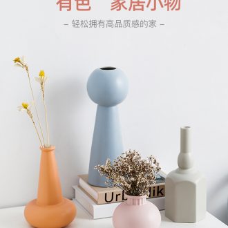 The Nordic ins contracted wind morandi ceramic vase furnishing articles dried flower arranging flowers wine sitting room adornment flowers