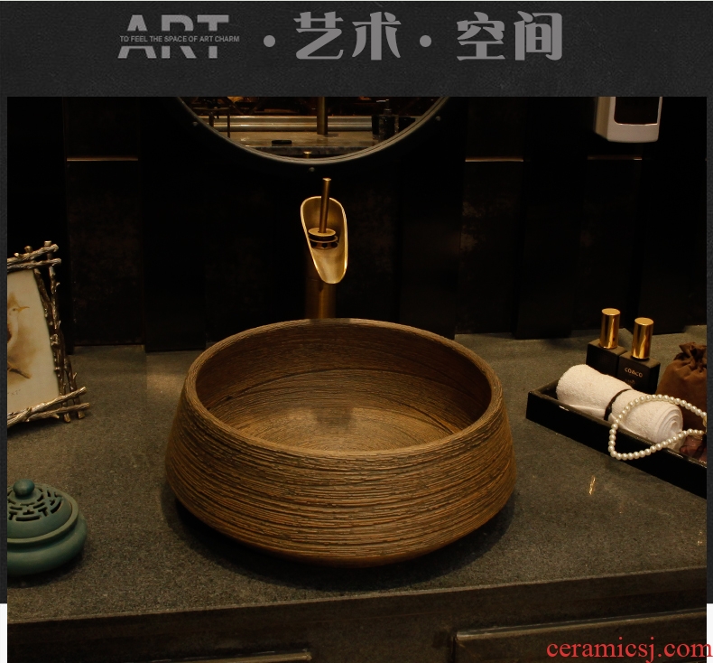The Nordic stage basin sink ceramic lavatory basin round art basin to restore ancient ways single toilet small household