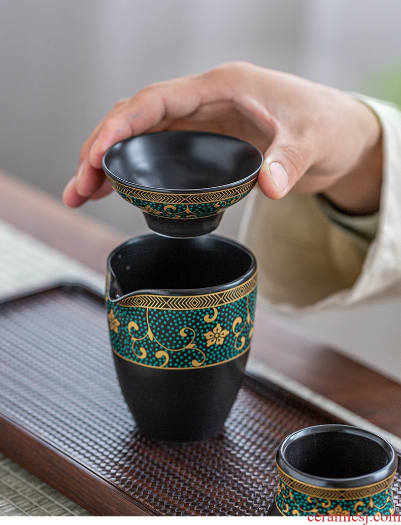 Quiet life only three tureen household kung fu tea set ceramic teapot teacup tea tea tureen item parts