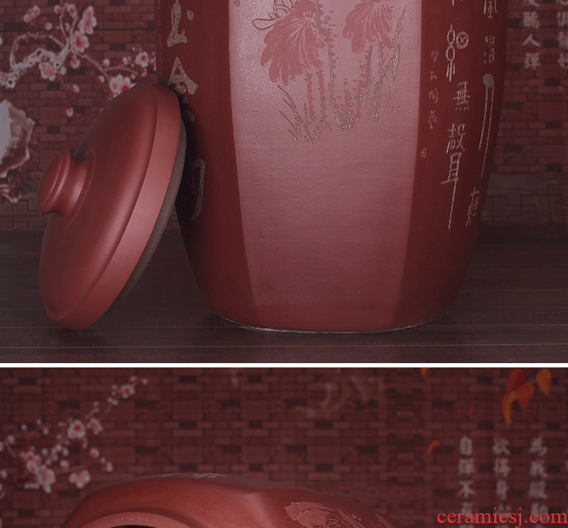 Shadow at yixing purple sand tea pot oversized puer tea crude TaoCun cylinder tank large - sized ceramic pot JSBT