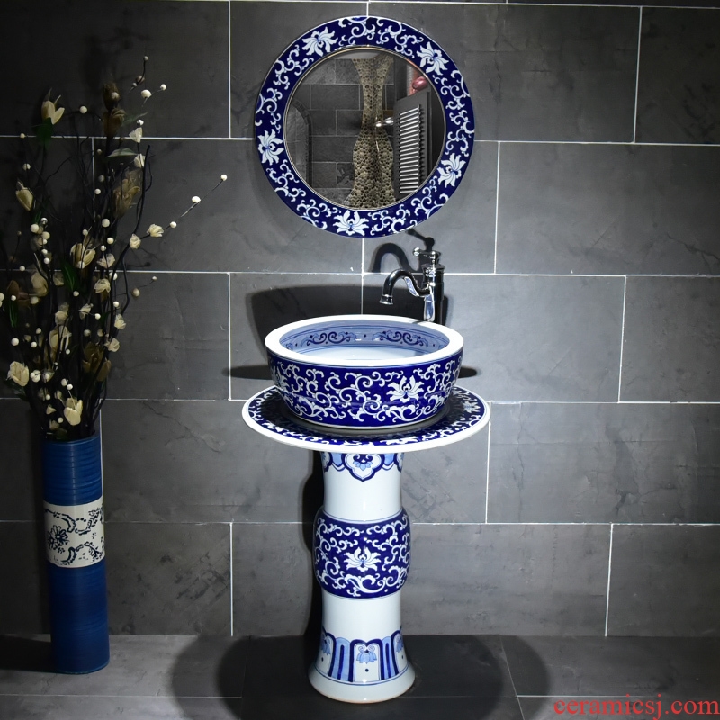 Jingdezhen porcelain hand - made pillar lavabo ceramic floor toilet bowl lavatory balcony sink