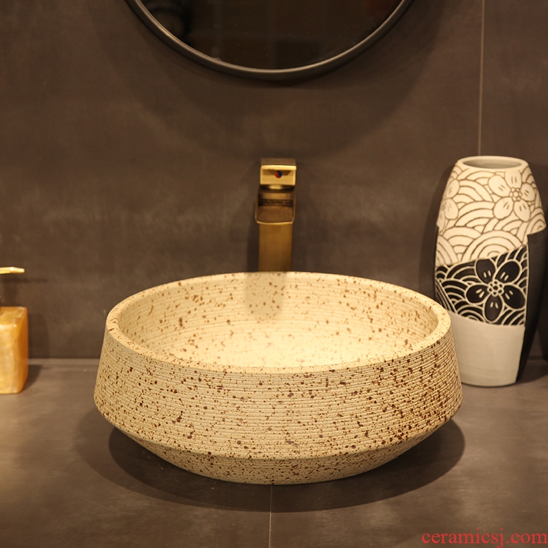 Ling yu jingdezhen basin on European archaize ceramic art sink basin of Chinese style originality of rain flower stones
