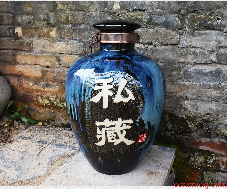 Jingdezhen ceramic jars 10 jins with leading domestic wine sealed it 50 kg archaize liquor jugs container