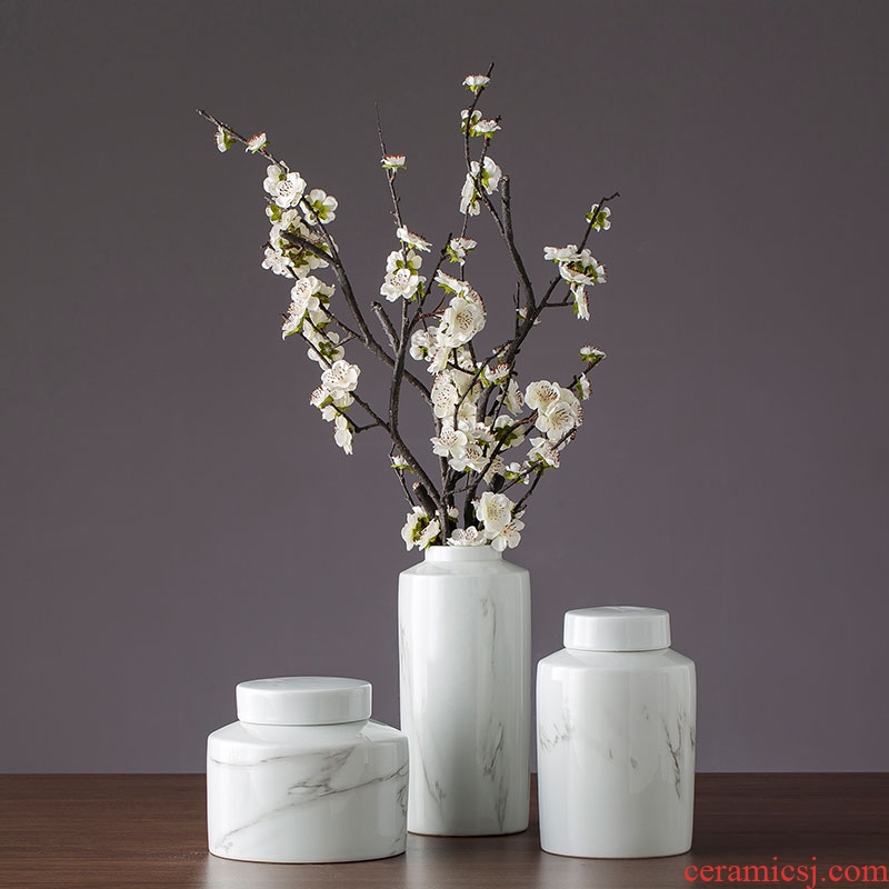 Imitation marble ceramic pot household act the role ofing is tasted furnishing articles living room ceramic flower implement porcelain furnishing articles table dried flowers