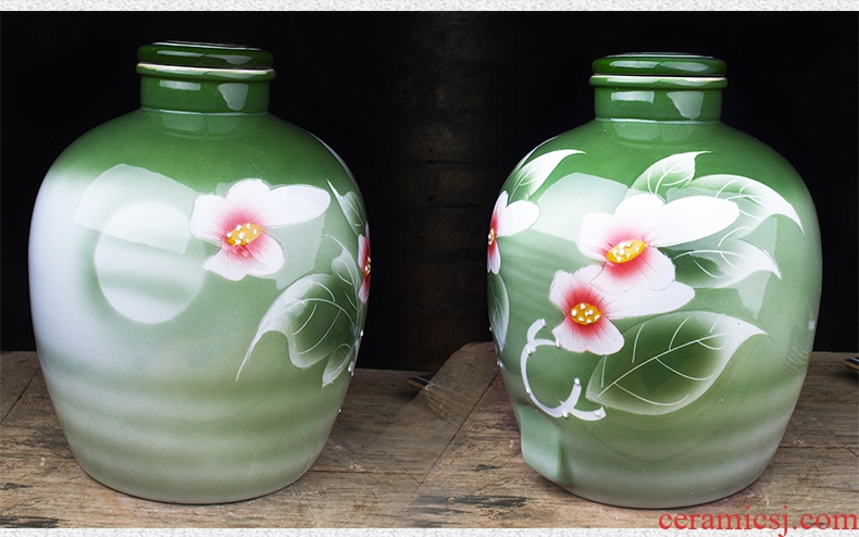 Jingdezhen ceramic jars 20 jins it antique wine 50 kg sealed mercifully wine wine jar empty jars 30 household