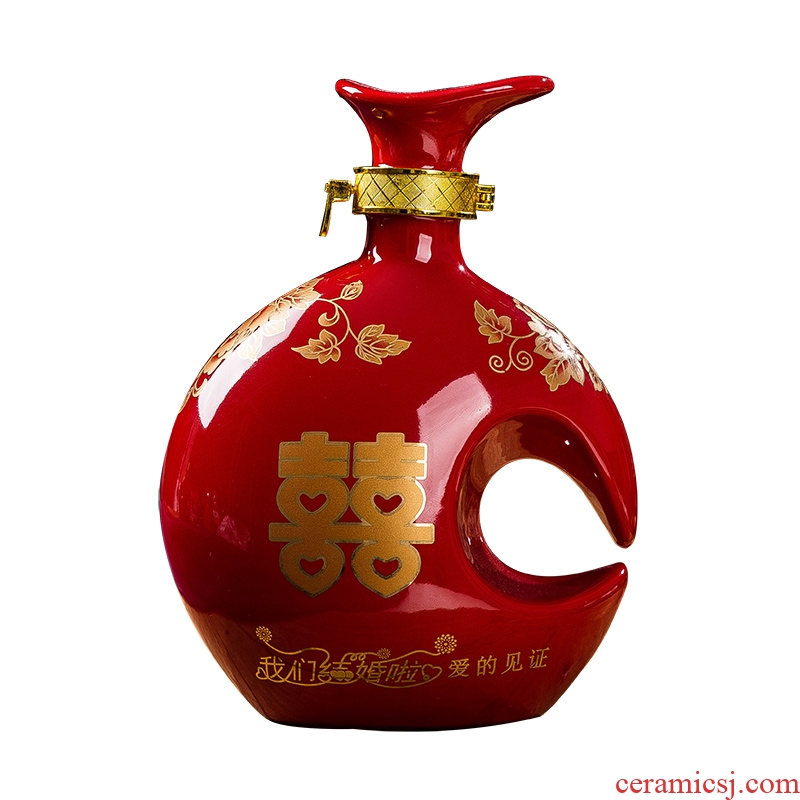 Ceramic bottle 1 catty wedding party with an empty bottle custom bottle birthday hip flask wedding wedding red box