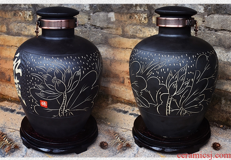 Jingdezhen ceramic jars it mercifully 10 jins 20 jins 50 kg liquor bottle archaize seal wine jar