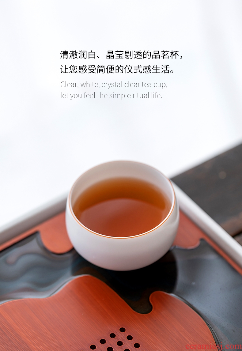 Yipin # $ceramics single CPU manual kongfu master cup sample tea cup noggin fragrance - smelling cup tea light white porcelain