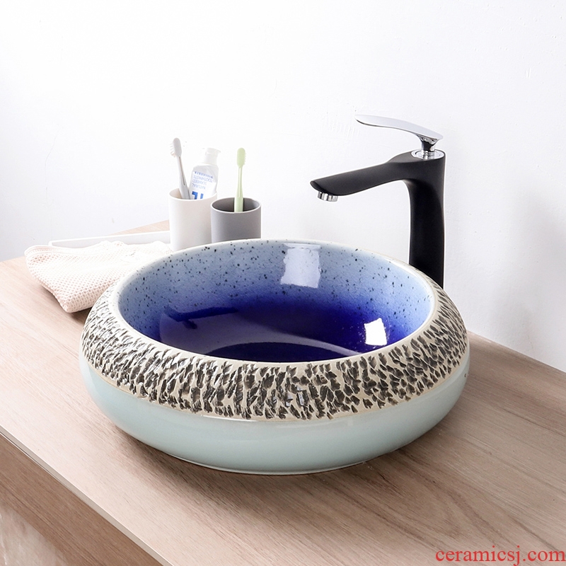 The stage basin sink single household lavatory ceramic art basin bathroom balcony Chinese style of The basin that wash a face