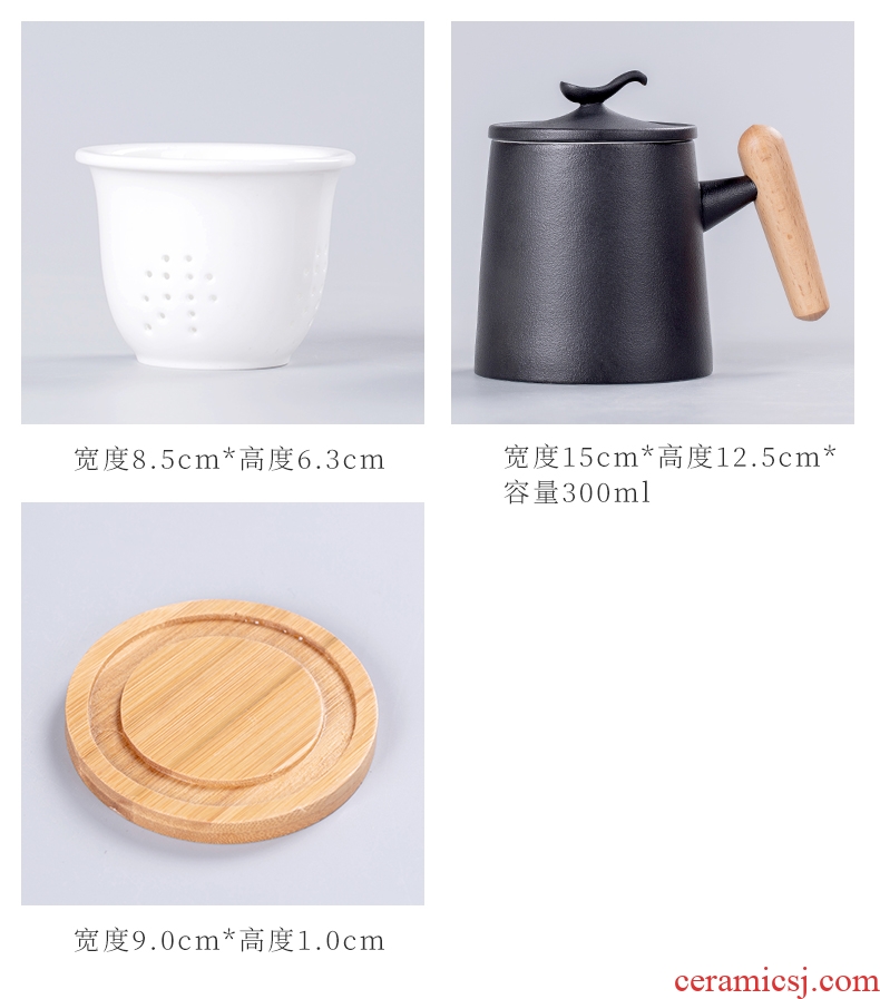 Quiet life mark cup custom filter with cover household ceramic cups water glass office tea cups
