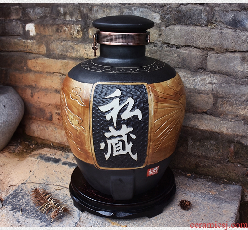 Jingdezhen ceramic jars it mercifully 10 jins 20 jins 50 kg liquor bottle archaize seal wine jar