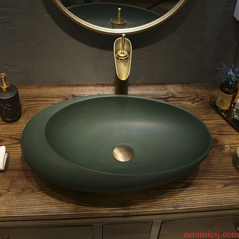 Nordic stage basin art ceramic oval, square, household sink sink basin on creative contracted