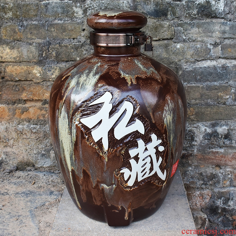 Jingdezhen ceramic jars 10 jins with leading domestic wine sealed it 50 kg archaize liquor jugs container