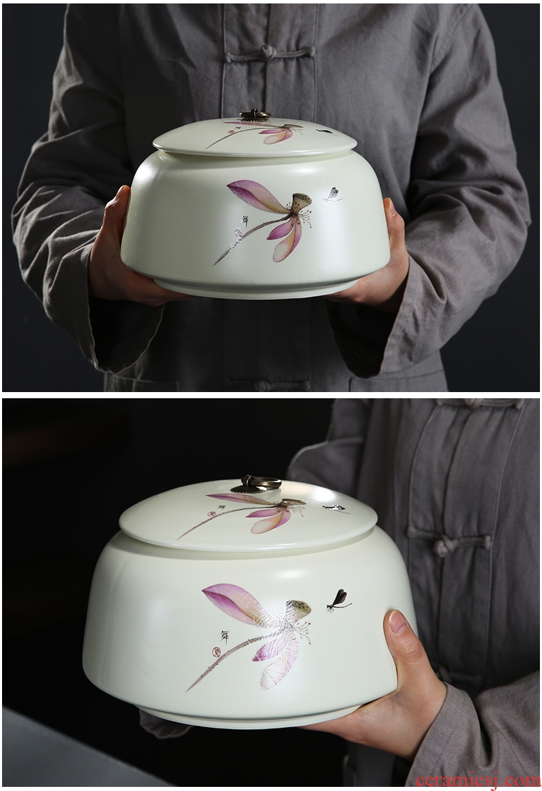 Ceramic tea pot large sealing powder POTS large tea cake tin tea box three bread seven jar hidden tea urn
