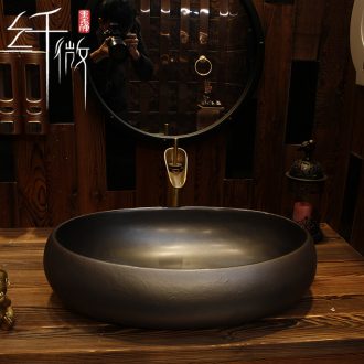 Industrial ceramic art stage basin oval sink basin sink toilet lavatory basin restoring ancient ways