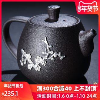 The Product porcelain sink coarse pottery ease pot with silver checking silver ceramic teapot tea gift kung fu tea