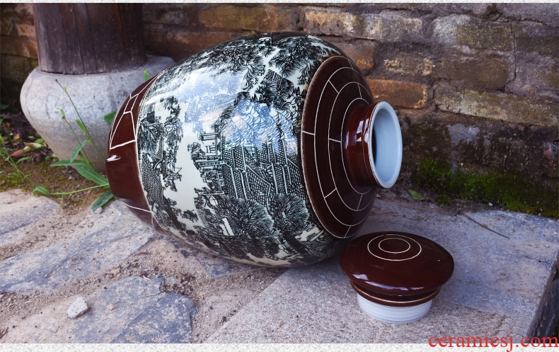 Jingdezhen ceramic jar mercifully wine archaize it wine sealed bottles household mercifully wine jar jar