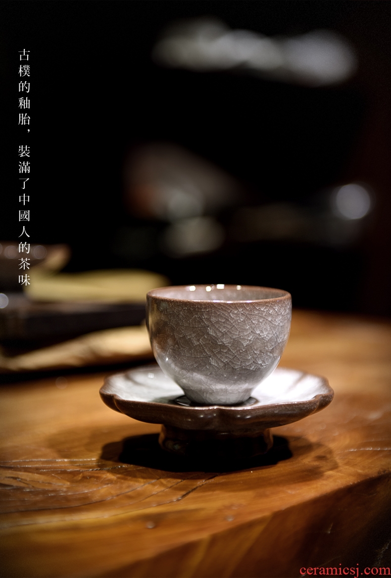 Ceramic cups, the elder brother of the longquan celadon up ice crack manual master cup single CPU kunfu tea sample tea cup of tea
