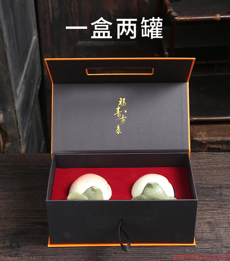 Tea packaging gift box ceramic Tea pot small creative seal pot double pot aneroid gift box customization