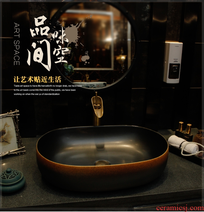 Happens on the ceramic basin oval Chinese art basin sink basin toilet lavatory basin of wash one