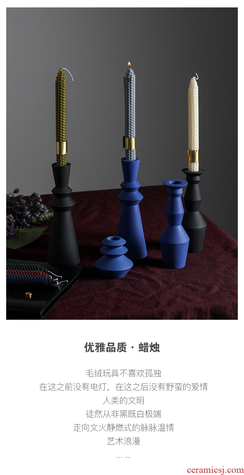 The Nordic ins contracted ceramic candlestick furnishing articles home sitting room romantic western - style food table of cellular based photo props