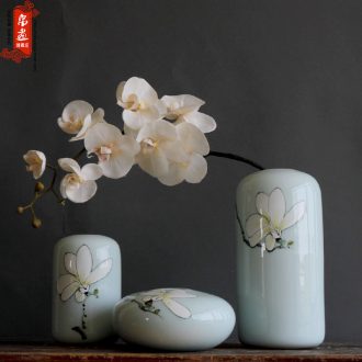Jingdezhen ceramic vase furnishing articles dried flowers, flowers, flower arrangement sitting room porch between new Chinese style household decoration decoration plate