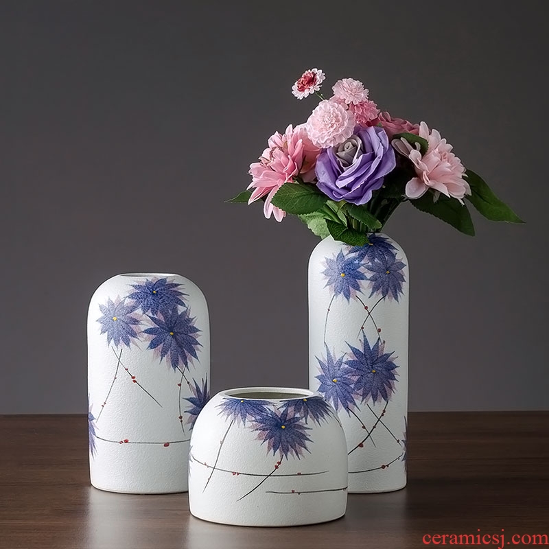 Jingdezhen ceramic vases, I and contracted sitting room flower arranging place dry flower receptacle desktop decoration home decoration