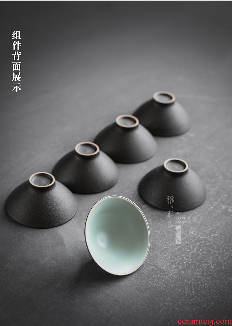 Evan ceramic cup tea cup kung fu tea tea service master cup sample tea cup, small single CPU tao hat to CPU