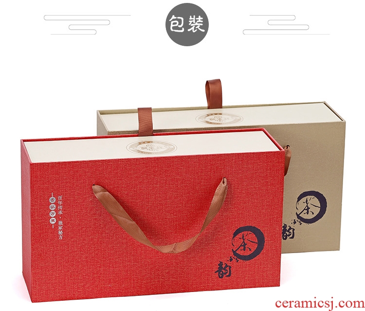 The tea gift box packaging cartons ceramic tea pot common black tea, green tea loose tea custom store half jins of sealing