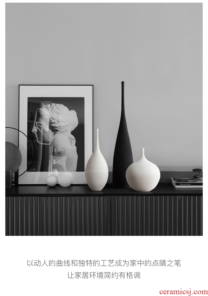 The Nordic idea I and contracted jingdezhen ceramic wire drawing vase furnishing articles home sitting room The mock up room checking out flowers