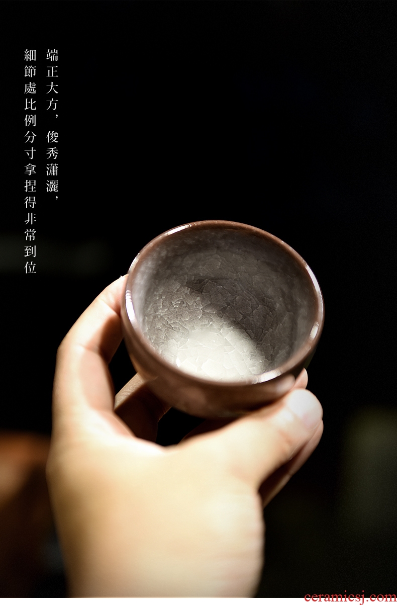 Ceramic cups, the elder brother of the longquan celadon up ice crack manual master cup single CPU kunfu tea sample tea cup of tea