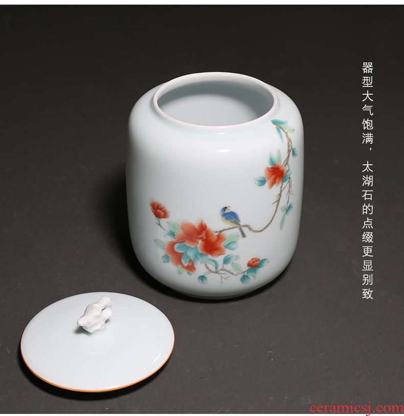 YanXiang fang rich tea canister sealing ceramic blue white porcelain POTS large