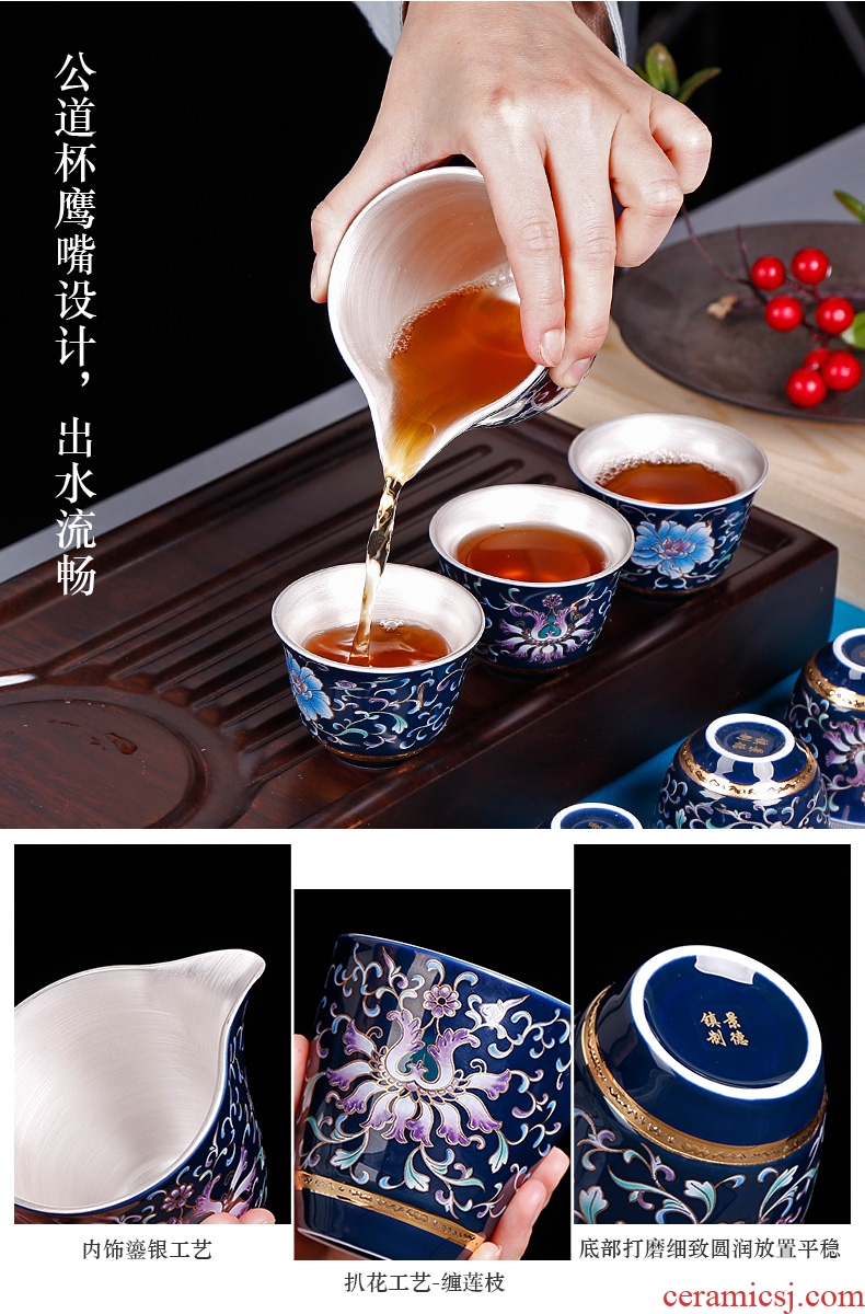 Jingdezhen coppering. As silver tureen tea cup 6 pack of household ceramics kung fu tea set contracted and I office