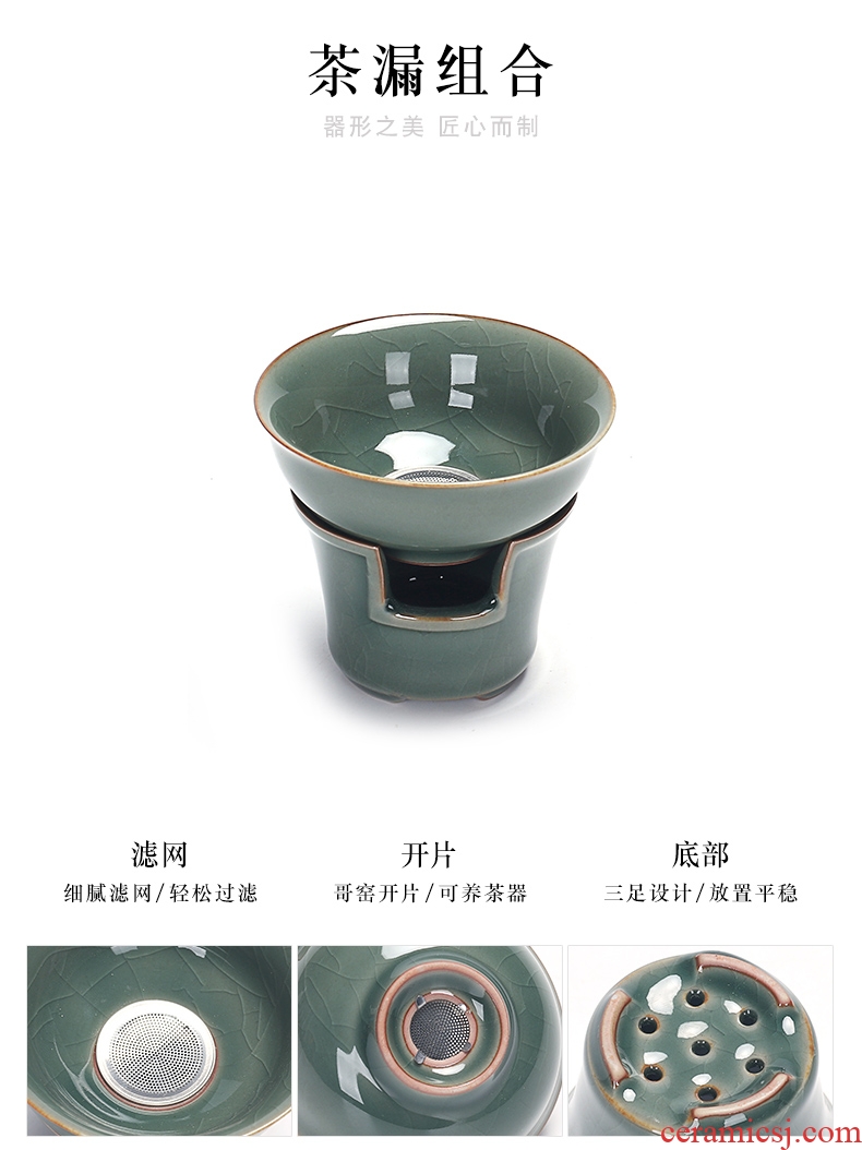 Elder brother up with ceramic tea set suit household contracted Japanese kung fu tea set a complete set of tea cups lid bowl of tea