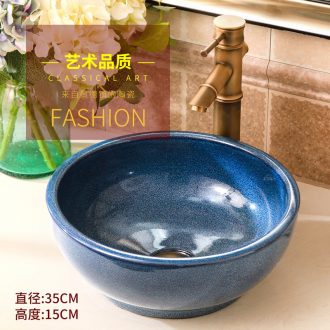 Ceramic small lavabo stage basin to small size circular art 35 cm sinks to restore ancient ways small household